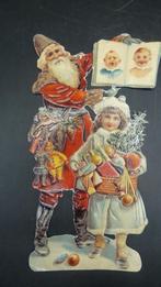 Antiek poëzieplaatje Kerstman, Verzamelen, Poesieplaatjes, Ophalen of Verzenden