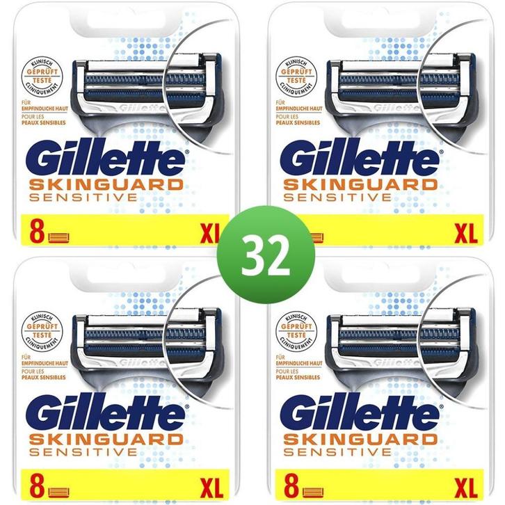 Gillette Skinguard Sensitive scheermesjes 32 stuks, Sieraden, Tassen en Uiterlijk, Uiterlijk | Gezichtsverzorging, Nieuw, Gehele gezicht