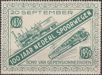 Nederland - 1939 - 100 Jaar Nederlandse Spoorwegen Zeldzaam! beschikbaar voor biedingen