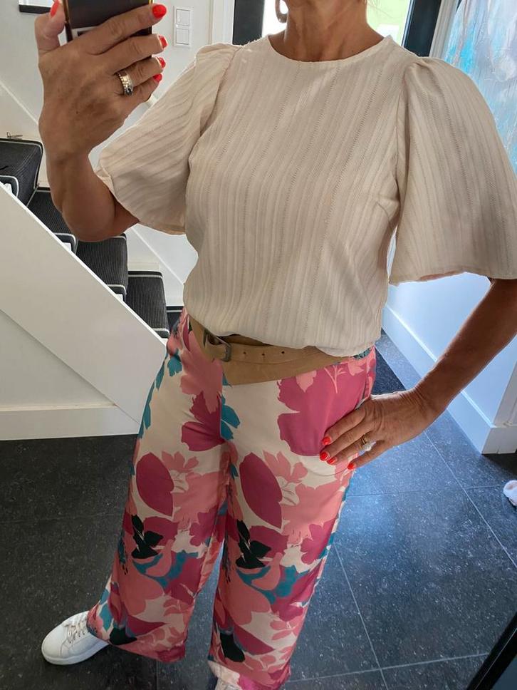 Co’Couture, prachtig model ecru/zandkleurig bloesje, S/M, Kleding | Dames, Blouses en Tunieken, Zo goed als nieuw, Maat 36 (S)