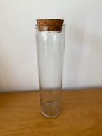 Glazen vaas met kurken deksel, Overige kleuren, Ophalen of Verzenden, Minder dan 50 cm, Glas