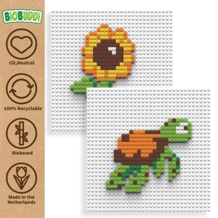 Biobuddi Pixel Zonnebloem en Schildpad Speelgoed, Kinderen en Baby's, Speelgoed | Bouwstenen, Nieuw, Overige merken, Ophalen of Verzenden