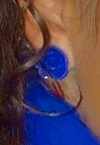 2 x oorbellen stekers blauw zwart oorknopjes sieraden setje, Verzenden, Zo goed als nieuw, Blauw, Knopjes of Stekers