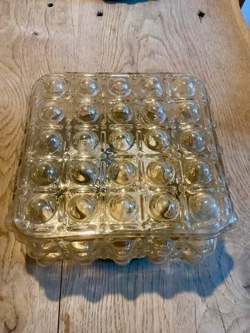 Mid century amberkleurige plafondlamp beschikbaar voor biedingen