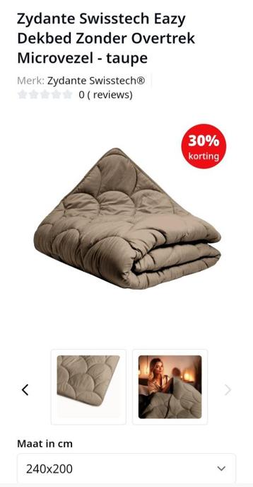 Dekbed zonder overtrek Zydante Swisstech Easy taupe 200x240 beschikbaar voor biedingen