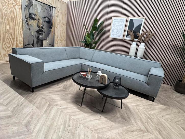 Pronto Hoekbank Terzo - Grijs - 303 x 243, Huis en Inrichting, Banken | Bankstellen, Zo goed als nieuw, Hoekbank, Vierpersoons of meer