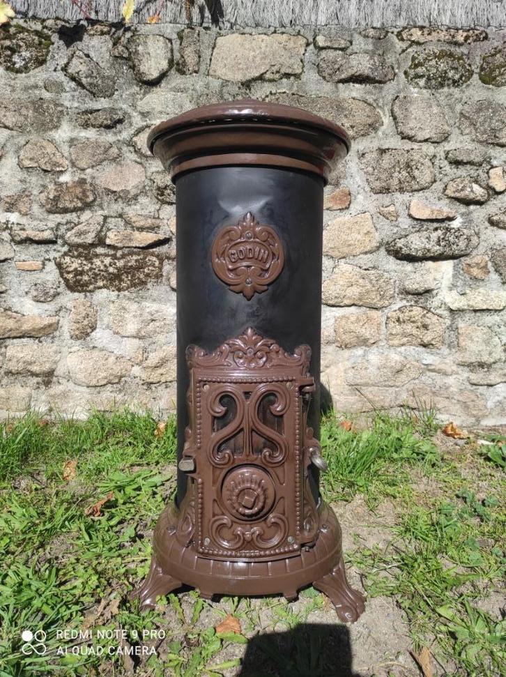 Zeer mooie antieke Godin Art-deco houtkachel, Huis en Inrichting, Kachels, Zo goed als nieuw, Vrijstaand, Houtkachel, Hout, Ophalen