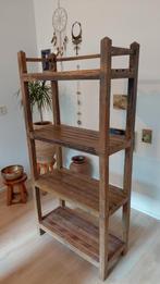 Houten Boekenrek/Stellingkast met kruk, hoedendoos Enkhuizen, Ophalen, Gebruikt