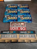 6x TDK SA90 + 2x Maxell XLII 90 + 1x Sony UCX-S 90 in seal, 2 t/m 25 bandjes, Overige genres, Ophalen of Verzenden, Zo goed als nieuw