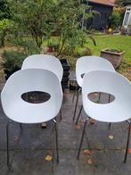 4 Witte Kuipstoelen - Modern Design, Huis en Inrichting, Gebruikt, Wit, Ophalen of Verzenden, Vier