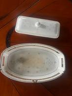 Oude schaal en zeepdoos met deksel, Ophalen of Verzenden