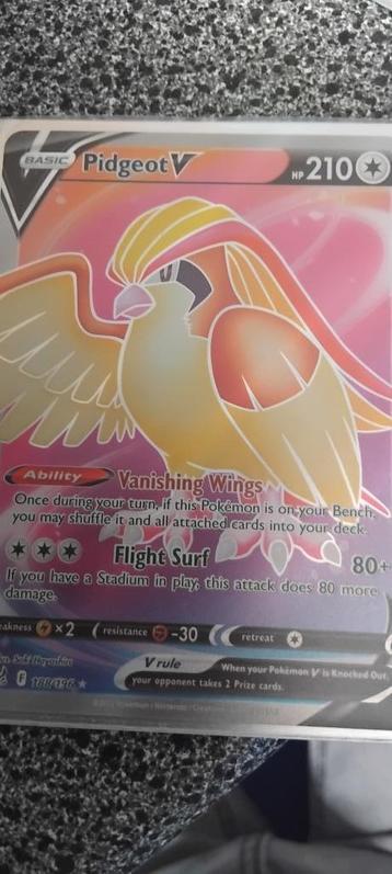 Pokemonkaart Pidgeot V beschikbaar voor biedingen