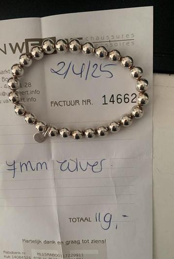 Zilveren kralenarmband zilver beschikbaar voor biedingen