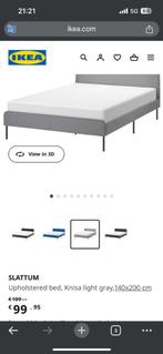 Ikea bed, Huis en Inrichting, Slaapkamer | Bedden, Grijs, Eenpersoons, 140 cm, Zo goed als nieuw