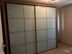 Luxe zweefdeurkast met glasdeuren en hout, Ophalen, 200 cm of meer, Glas, Luxe
