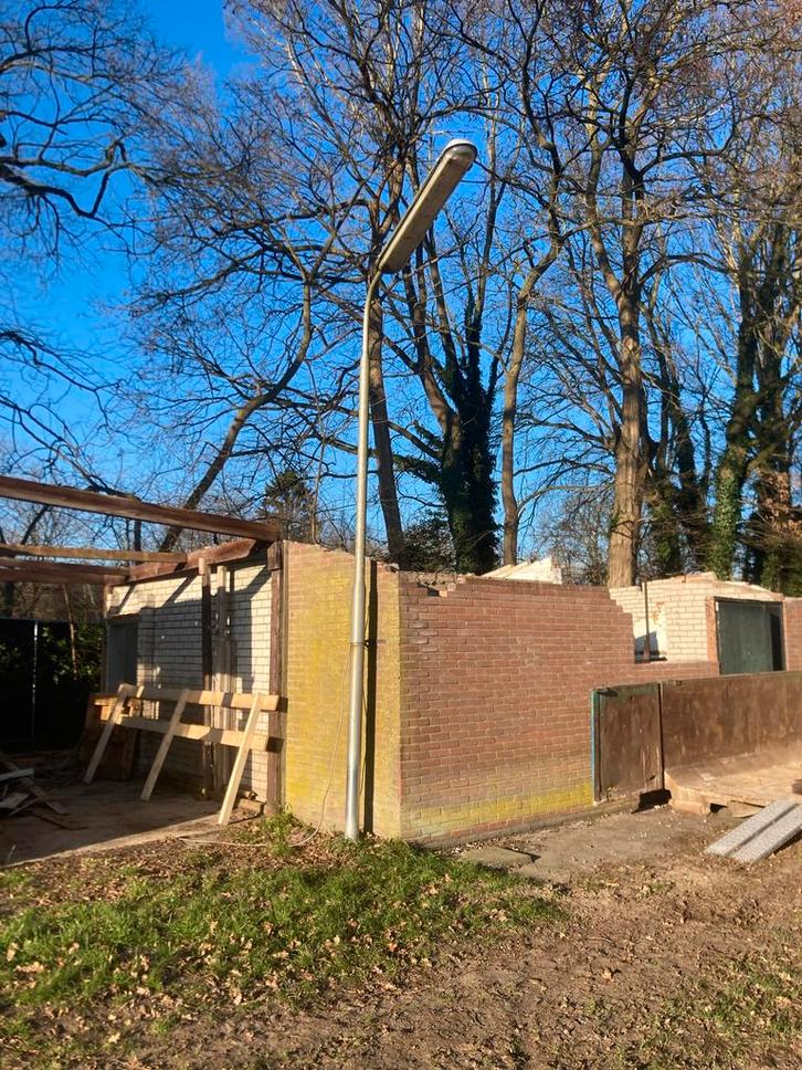 Aluminium Lichtmast 5 meter hoog, Tuin en Terras, Buitenverlichting, Gebruikt, Staande lamp, Aluminium, 250 watt of meer, Netvoeding