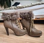 Enkellaarsjes met bont, Bruin, Lage of Enkellaarzen, Ophalen of Verzenden, Onbekend