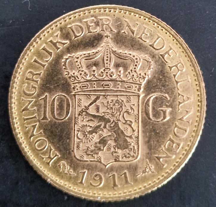Nederland 1911 - gouden 10 gulden - Wilhelmina, Postzegels en Munten, Munten | Nederland, Losse munt, 10 gulden, Koningin Wilhelmina