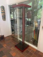 Vitrinekast – Glas en metaal – Donkerrood – 177,5 cm hoog, Ophalen, Minder dan 50 cm, Glas, Modern