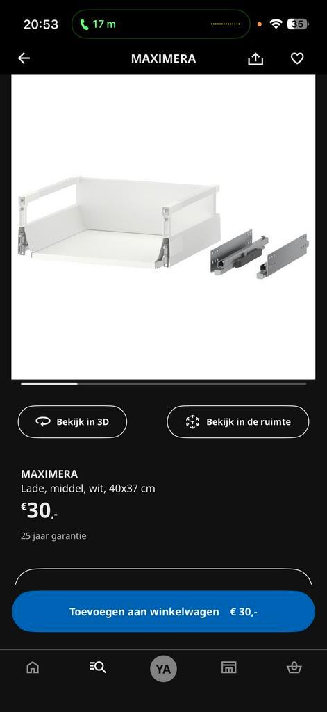 Ikea Maximera Lade 40x37, Huis en Inrichting, Keuken | Keukenelementen, Zo goed als nieuw, Minder dan 100 cm, Minder dan 50 cm