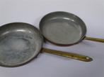 A6822 Twee Vintage Koperen Pannen, Antiek en Kunst, Antiek | Koper en Brons, Ophalen of Verzenden