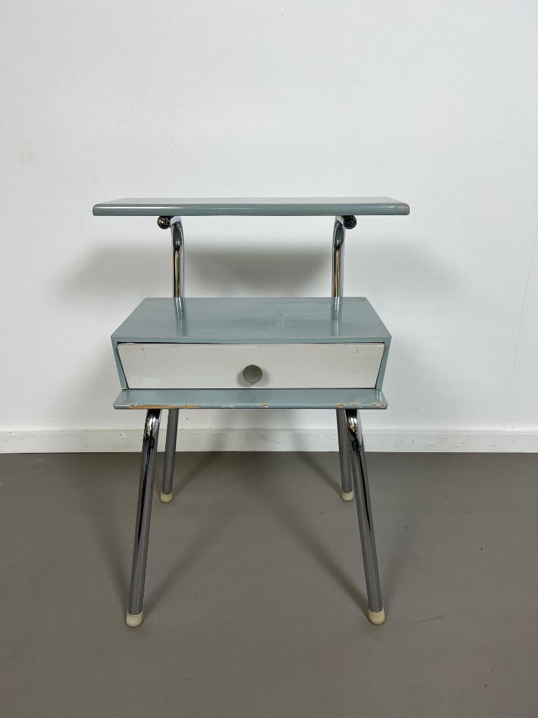 retro vintage nachtkastje ,Wim Rietveld voor Auping jaren 60, Ophalen of Verzenden, Gebruikt, Minder dan 45 cm