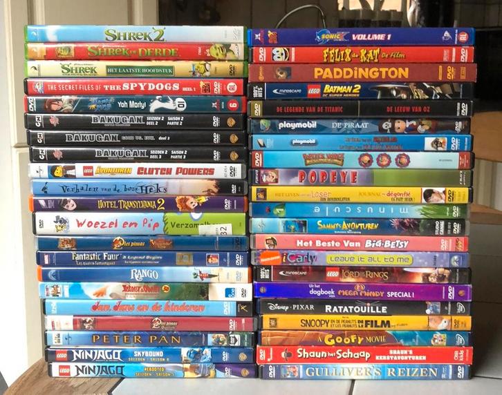 42 dvd’s voor kinderen zgan €1 per stuk, Cd's en Dvd's, Dvd's | Kinderen en Jeugd, Zo goed als nieuw, Alle leeftijden, Ophalen