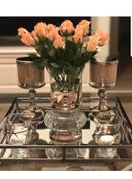 Stijlvol Dienblad 40x40 cm, Ophalen of Verzenden, Zo goed als nieuw, Metaal, Kaars