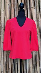 Mi Piace Travelstof Shirt - Rood - Maat XL, Kleding | Dames, Tops, Mi Piace, Verzenden, Maat 46/48 (XL) of groter, Zo goed als nieuw