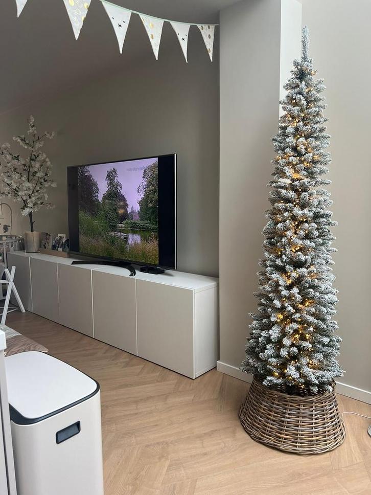 Smalle Kunst kerstboom  210cm hoog, Diversen, Kerst, Zo goed als nieuw, Ophalen