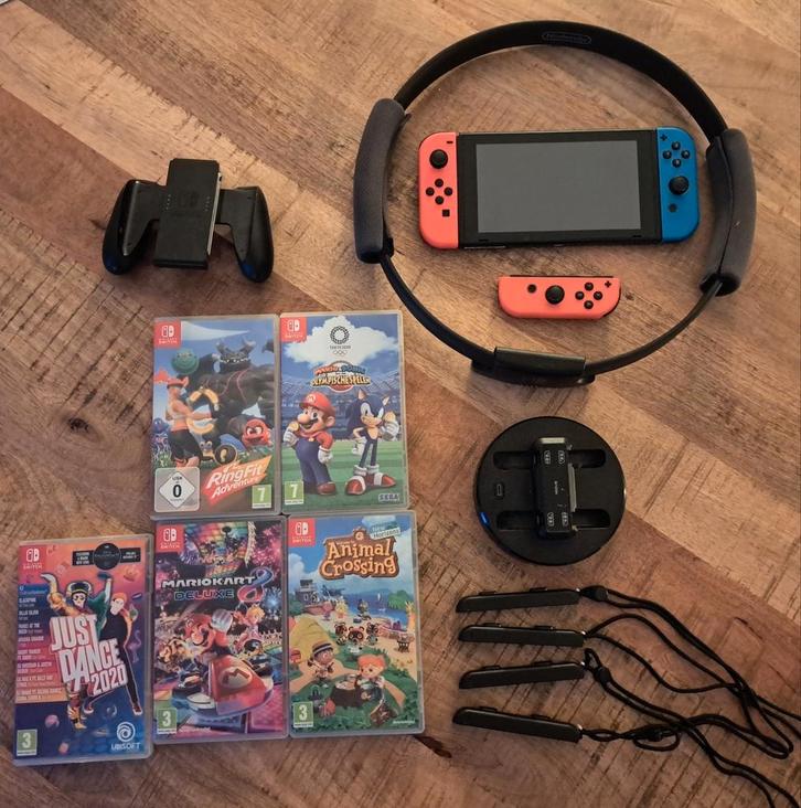 Nintendo Switch incl. Spelletjes en extra's, Spelcomputers en Games, Spelcomputers | Nintendo Switch, Zo goed als nieuw, Switch Original