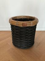 Riviera Maison rustic rattan basket zwart, 35 centimeter, Rond, Mand, Ophalen of Verzenden, Zo goed als nieuw