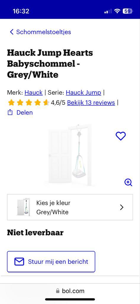 Hauck Jump Hearts Babyschommel, Kinderen en Baby's, Overige Kinderen en Baby's, Gebruikt, Ophalen