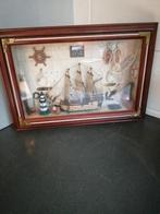 PRACHTIGE DIORAMA 3D SHOWCASE MARITIEM TOPSTAAT 45X31X7 CM, Verzamelen, Schaalmodel, Motorboot of Zeilboot, Ophalen of Verzenden