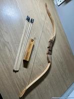 Houten Pijl en Boog Set met 5 Pijlen, Sport en Fitness, Handboogschieten, Ophalen of Verzenden, Zo goed als nieuw