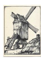 anton pieck  molen, Verzenden, Zo goed als nieuw, Gebouw, Prent