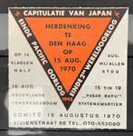 Sluitzegel 1970 herdenking Capitulatie Japan, Postzegels en Munten, Na 1940, Verzenden, Gestempeld