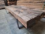 Oud eiken BLANKE  Spoorbielzen  bielzen  Geborsteld, Ophalen, Gebruikt, Hout, Biels
