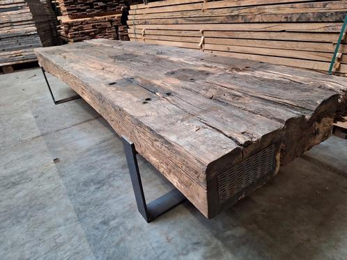Oud eiken BLANKE  Spoorbielzen  bielzen  Geborsteld, Tuin en Terras, Bielzen en Borders, Gebruikt, Biels, Hout, Ophalen