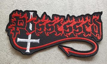 Possessed shaped logo patch  p141 metal 6 x 13 cm beschikbaar voor biedingen