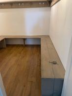 3 Houten Bankjes - Stevig & Handig! Grey Wash, Ophalen, Gebruikt, Drie, Grijs