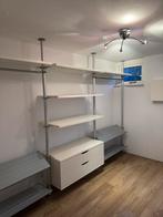 Wandkledingrek met planken en lades, Ophalen, Gebruikt, 200 cm of meer, Metaal