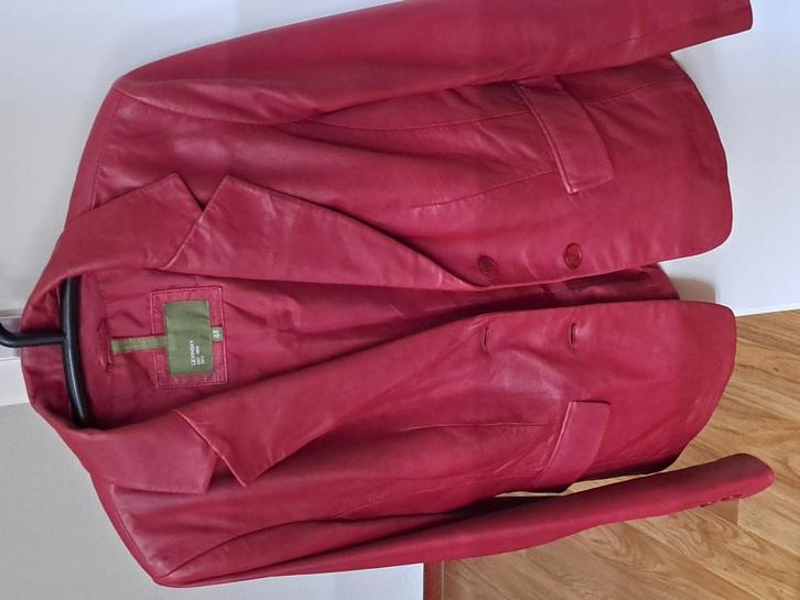 Echt lamsleren jasje, Kleding | Dames, Jasjes, Kostuums en Pakken, Zo goed als nieuw, Maat 42/44 (L), Rood, Ophalen of Verzenden
