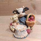 Vintage 1993 Enesco Mary Moo Moos keramisch beeldje koe vark, Ophalen of Verzenden, Zo goed als nieuw, Dier