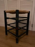 Donkerblauwe Hindeloopen kruk - Handgeschilderd, Ophalen of Verzenden, Zo goed als nieuw, Hout