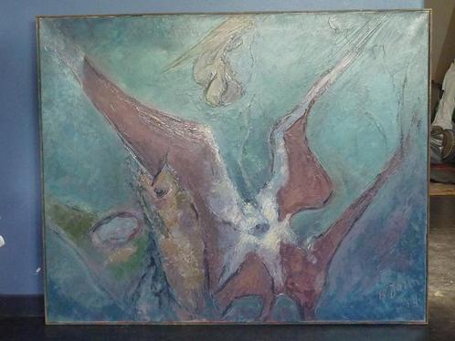 B.Jorin, Johannes Rijnders, 1974, Olieverf,impressionistisch, Antiek en Kunst, Kunst | Schilderijen | Abstract, Ophalen of Verzenden