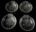 Set/4 Dessertschaaltjes 'Schelp' van glas, Antiek en Kunst, Antiek | Servies los, Ophalen of Verzenden