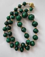 Prachtige ketting Malachiet Malachite met gouden details, Ophalen of Verzenden, Overige materialen, Ketting