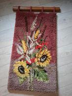 Vintage Smyrna wandkleed met bloemen, Ophalen of Verzenden, Gebruikt