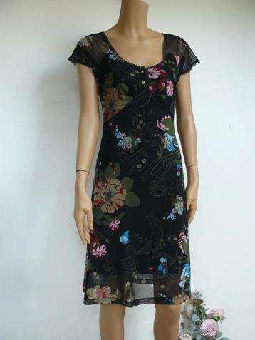 KING LOUIE jurk zwart bloemen maat S cup dress nieuw beschikbaar voor biedingen